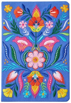 Cover Fiesta del Sol Notizbuch bestickt A5 - 240 Seiten, königsblau