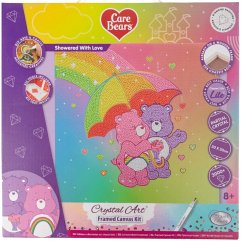 Cover Craft Buddy CAKL-32CBC717M - Crystal Art Famed Canvas Kit, Care Bears, Showered With Love, Leinwandbild 30x30cm, Diamond Painting