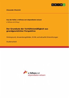 Der Grundsatz der Verhältnismäßigkeit aus grundgesetzlicher Perspektive (eBook, PDF)