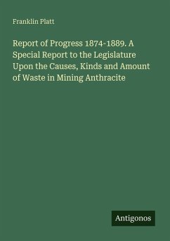 Report of Progress 1874-1889. A Special Report to the Legislature Upon the Causes, Kinds and Amount of Waste in Mining Anthracite - Platt, Franklin