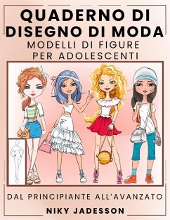 Cover Quaderno di Disegno di Moda Modelli di Figure per Adolescenti