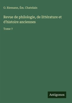 Cover Revue de philologie, de littérature et d'histoire anciennes
