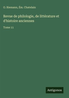 Cover Revue de philologie, de littérature et d'histoire anciennes