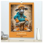 Schafwelt. Coole Schafe im Cartoon-Style (hochwertiger Premium Wandkalender 2026 DIN A2 hoch), Kunstdruck in Hochglanz