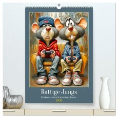 Rattige Jungs. Trockener, böser Stadtratten-Humor (hochwertiger Premium Wandkalender 2026 DIN A2 hoch), Kunstdruck in Hochglanz - Calvendo;Hurley, Rose
