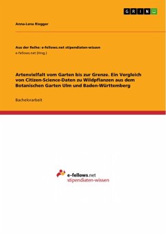Artenvielfalt vom Garten bis zur Grenze. Ein Vergleich von Citizen-Science-Daten zu Wildpflanzen aus dem Botanischen Garten Ulm und Baden-Württemberg (eBook, PDF) - Riegger, Anna-Lena