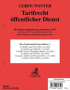 Cover Tarifrecht öffentlicher Dienst 88. Ergänzungslieferung