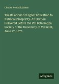 The Relations of Higher Education to National Prosperity. An Oration Delivered Before the Phi Beta Kappa Society of the University of Vermont, June 27, 1876