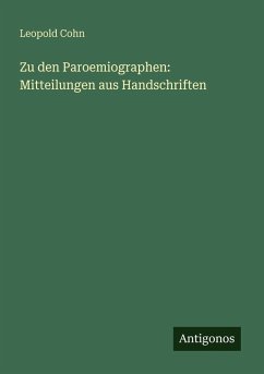 Cover Zu den Paroemiographen: Mitteilungen aus Handschriften