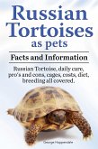 Russian Tortoises as pets. Facts and information. Russian Tortoise daily care, pro's and cons, cages, costs, diet, breeding all covered. (eBook, ePUB)