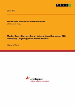 Cover Market Entry Barriers for an International European B2B Company Targeting the Chinese Market (eBook, PDF)