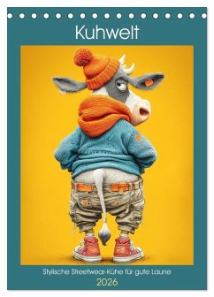 Kuhwelt. Stylische Streetwear-Kühe für gute Laune (Tischkalender 2026 DIN A5 hoch), CALVENDO Monatskalender Kuhwelt. Stylische Streetwear-Kühe für gute Laune (Tischkalender 2026 DIN A5 hoch), CALVENDO Monatskalender