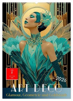 Cover Art Deco - Glamour, Geometrie und Goldstaub (Wandkalender 2026 DIN A2 hoch), CALVENDO Monatskalender