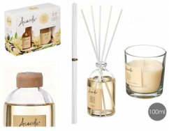 Cover Set Mikado Kerze 100ml Kerze 30h Vanille