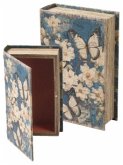 Buch Box Holz/Leinen 2er Set 27x18x7cm 21x13x5cm S