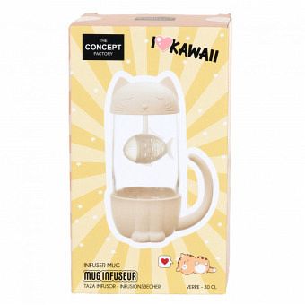 Infusionsbecher Fisch Katze 30cl kawaii Infusionsbecher Fisch Katze 30cl kawaii
