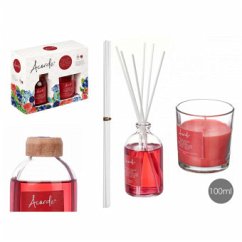 Cover mikado set 100ml Kerze 30h rote Beeren