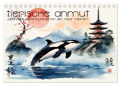 Cover Tierische Anmut - japanische Aquarellkunst von der Natur inspiriert (Tischkalender 2026 DIN A5 quer), CALVENDO Monatskalender