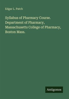 Cover Syllabus of Pharmacy Course. Department of Pharmacy, Massachusetts College of Pharmacy, Boston Mass.