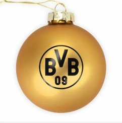 Cover BVB 25664200 - Kugel mit Motiv, Goldene Weihnachtsbaumkugel, Weihnachtsbaum Schmuck, Christbaumkugel, Borussia Dortmund