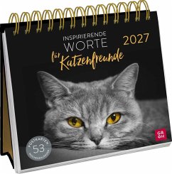 Cover Postkartenkalender 2027: Inspirierende Worte für Katzenfreunde