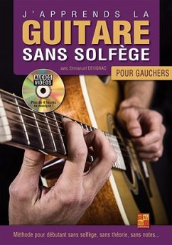 Cover J'apprends La Guitare Sans Solfčge Pour Gauchers Gitarre Buch + DVD