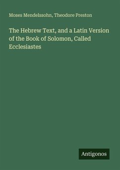 Cover The Hebrew Text, and a Latin Version of the Book of Solomon, Called Ecclesiastes
