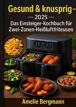 Cover Gesund & knusprig -2025 Das Einsteiger-Kochbuch für Zwei-Zonen-Heißluftfritteusen