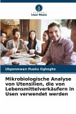 Mikrobiologische Analyse von Utensilien, die von Lebensmittelverkäufern in Usen verwendet werden Mikrobiologische Analyse von Utensilien, die von Lebensmittelverkäufern in Usen verwendet werden