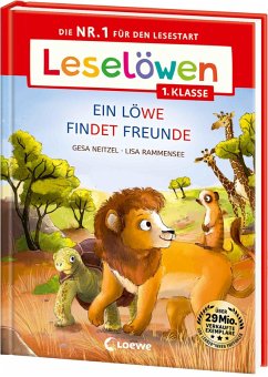 Cover Leselöwen 1. Klasse - Ein Löwe findet Freunde (Großbuchstabenausgabe)