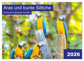 Aras und bunte Sittiche: Exotische Papageien-Porträts (Wandkalender 2026 DIN A3 quer), CALVENDO Monatskalender