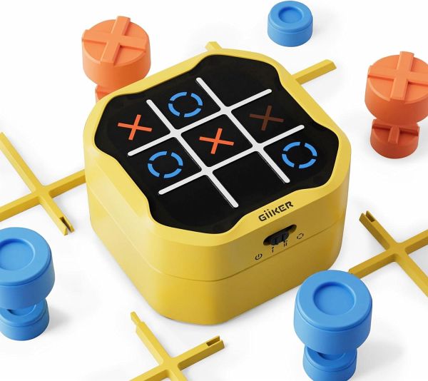 GiiKER Tic Tac Toe Bolt – Elektronisches 3-in-1 Puzzle-Handheld-Spielkonsole, Logikspiel für Kinder und Erwachsene, gelb GiiKER Tic Tac Toe Bolt – Elektronisches 3-in-1 Puzzle-Handheld-Spielkonsole, Logikspiel für Kinder und Erwachsene, gelb
