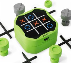 Cover GiiKER Tic Tac Toe Bolt – Elektronisches 3-in-1 Puzzle-Handheld-Spielkonsole, Logikspiel für Kinder und Erwachsene, grün