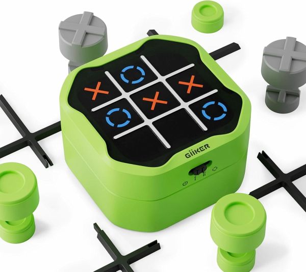 GiiKER Tic Tac Toe Bolt – Elektronisches 3-in-1 Puzzle-Handheld-Spielkonsole, Logikspiel für Kinder und Erwachsene, grün
