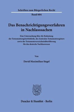 Cover Das Benachrichtigungsverfahren in Nachlasssachen