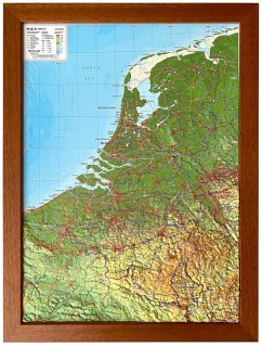 Cover Relief Belelux klein mit Holzrahmen 1:400.000