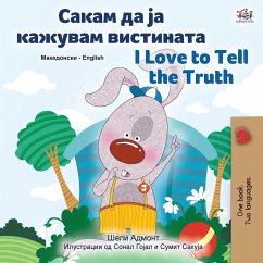 Cover I Love to Tell the Truth (Macedonian English Bilingual Children's Book)