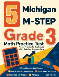Cover 5 Michigan M-STEP Grade 3 Math Practice Tests