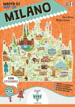 Cover Mappa di Milano illustrata. Ediz. italiana e inglese. Con adesivi