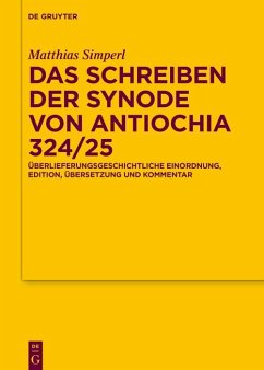 Cover Das Schreiben der Synode von Antiochia 324/25 (eBook, PDF)