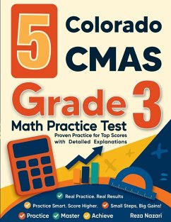 Cover 5 Colorado CMAS Grade 3 Math Practice Tests