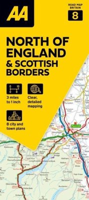 Cover AA Road Map North of England & Scottish Borders