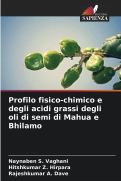 Profilo fisico-chimico e degli acidi grassi degli oli di semi di Mahua e Bhilamo - Vaghani, Naynaben S.;Hirpara, Hitshkumar Z.;Dave, Rajeshkumar A.
