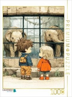 CALVENDO Puzzle Die Elefanten sind aber ganz schön groß   1000 Teile Lege-Größe 64x48cm Foto-Puzzle für glückliche Stund