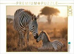 CALVENDO Puzzle Behütet und beschützt - das Zebrafohlen   1000 Teile Lege-Größe 64x48cm Foto-Puzzle für glückliche Stund