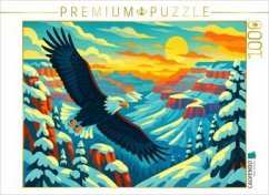 CALVENDO Puzzle Ein majestätischer Weißkopfseeadler gleitet über dem Grand Canyon: Freiheit Amerikas   1000 Teile Lege-G