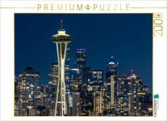 CALVENDO Puzzle Atemberaubende Skyline von Seattle zur blauen Stunde   2000 Teile Lege-Größe 90x67cm Foto-Puzzle für glü