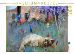 CALVENDO Puzzle Schlummernde Katze im Garten 1000 Teile Lege-Größe 64x48cm Foto-Puzzle für glückliche Stunden CALVENDO Puzzle Schlummernde Katze im Garten 1000 Teile Lege-Größe 64x48cm Foto-Puzzle für glückliche Stunden