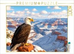 CALVENDO Puzzle Adler über dem Grand Canyon: Stolz Amerikas im Winterglanz   1000 Teile Lege-Größe 64x48cm Foto-Puzzle f