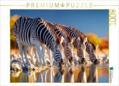 CALVENDO Puzzle Gemeinsames Erfrischen am Wasserloch   1000 Teile Lege-Größe 64x48cm Foto-Puzzle für glückliche Stunden